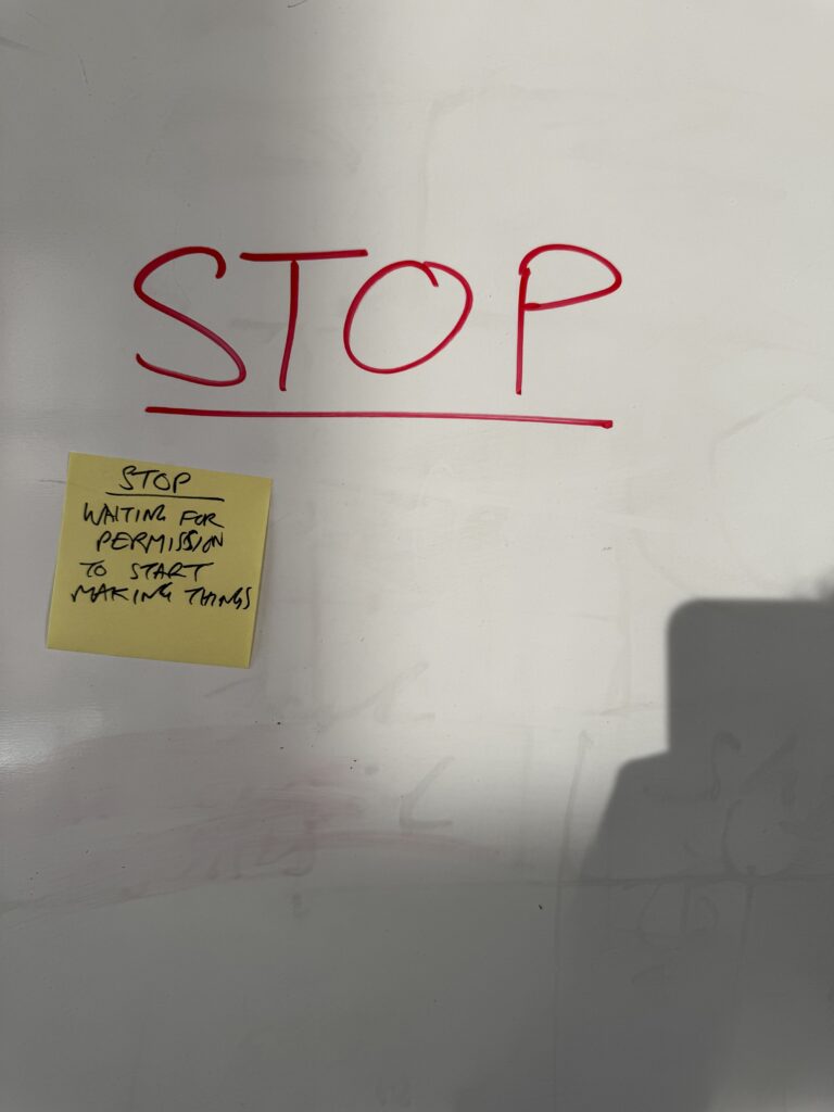 'Stop doing as a team' notes section for retrospective 1