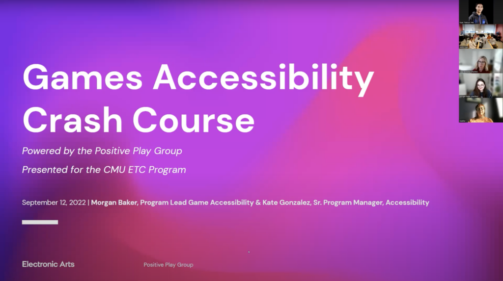 Games Accessibility Crash Course, powered by the Positive Play Group